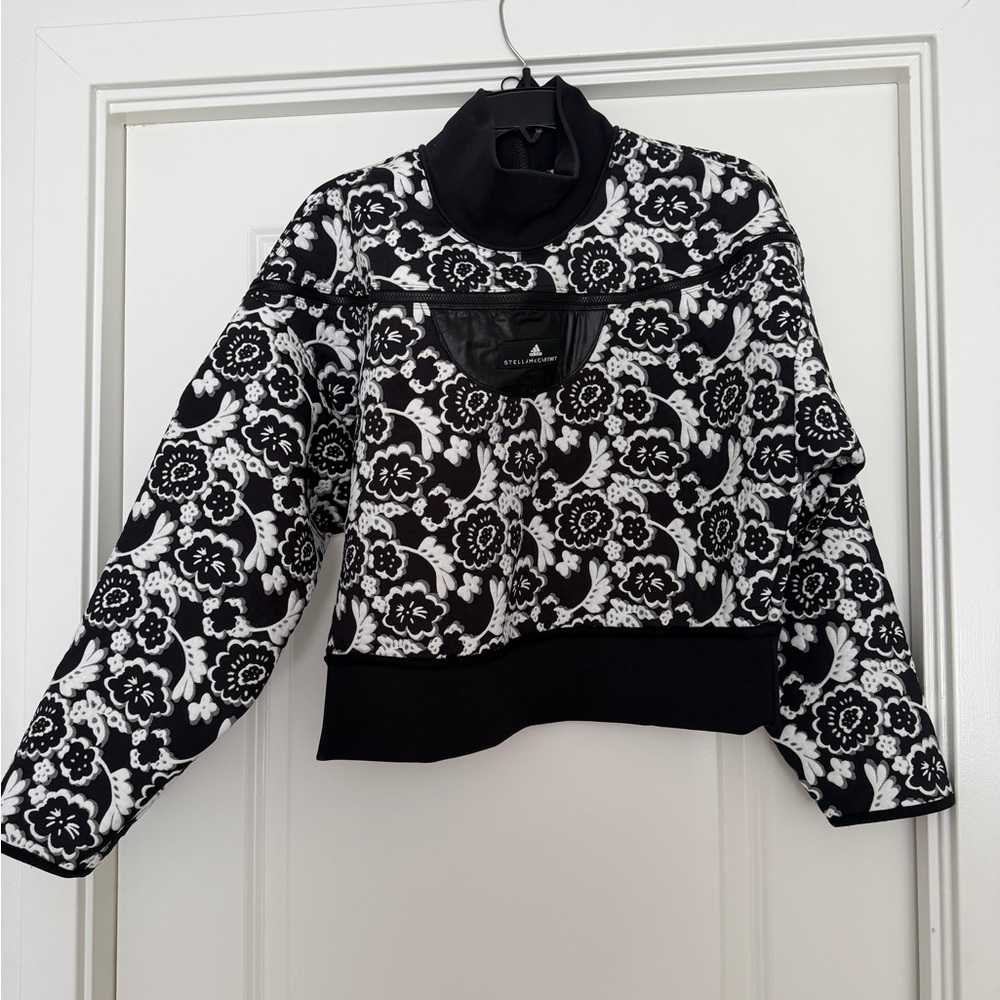 Adidas Black and White Floral Sweatshirt